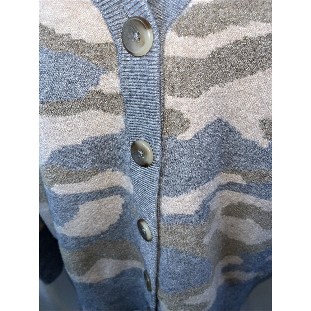 Christian Siriano  New York Women’s Oversized Camouflage Knit Cardigan Sweater M - Picture 3 of 9